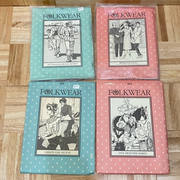 Folkwear Other - Lot of 4 Vintage Folkwear #102 #118 #125 #127 Collectible Sewing Patterns